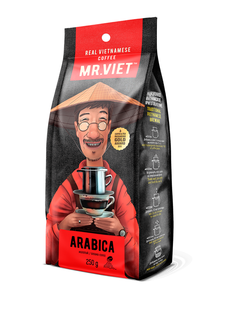 Arabica Ground Coffee MR. VIET 4 x 12 x 250 g