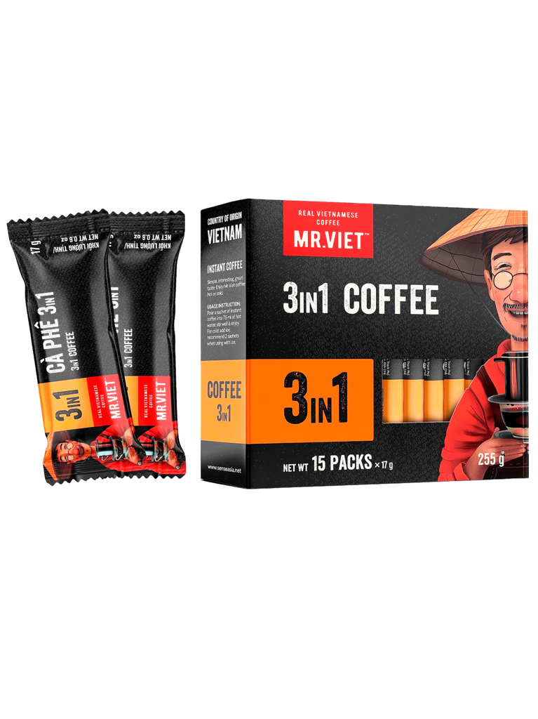 Instant Coffee 3 en 1 MR. VIET 6x6x255 g 15 Sachets x 17 g
