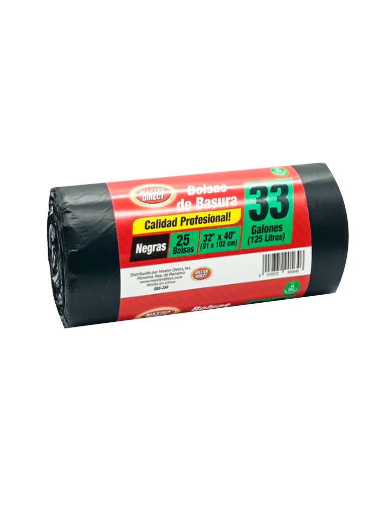 Bolsas de Basura Biodegradables en Rollos MASTERDIRECT 10 x 32" x 40"  33 gal 125 L