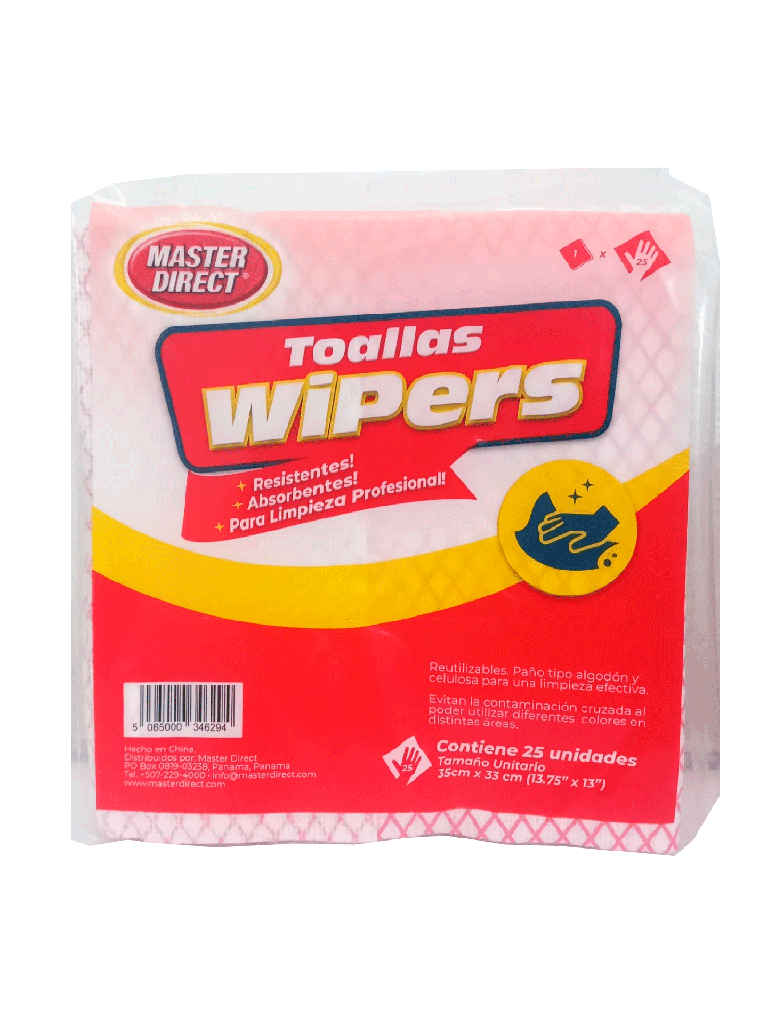 Master Direct Industrial Multi-Purpose Wiper Cloths 13.75" x 13" 35 cm X 33 cm Pack of 25