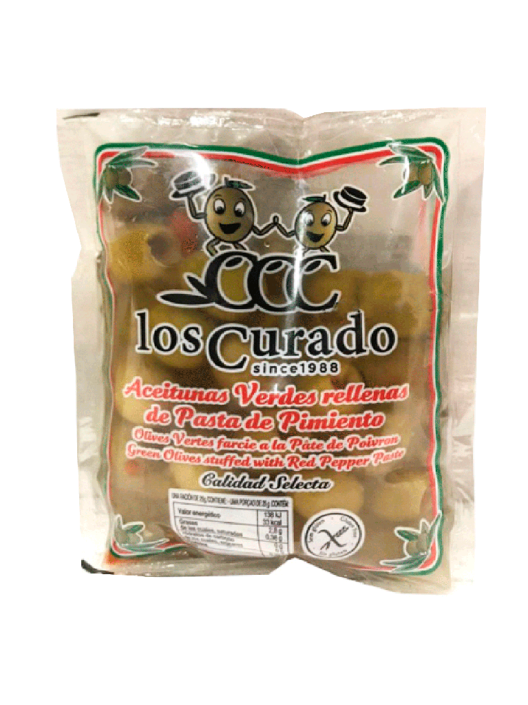Green Olives Stuffed with Pepper LOS CURADO 30 x 180 g